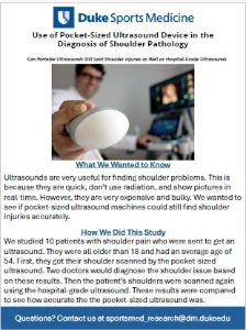 Summary of article about pocket ultrasounds