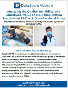 Analyzing the Quality, Reliability, and Educational Value of ACL Rehabilitation Exercises on TikTok