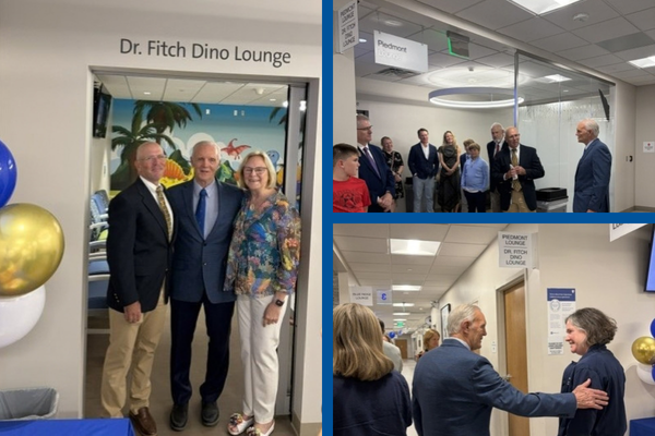 A collage of photos from Dr. Fitch Dion Lounge dedication at Arringdon